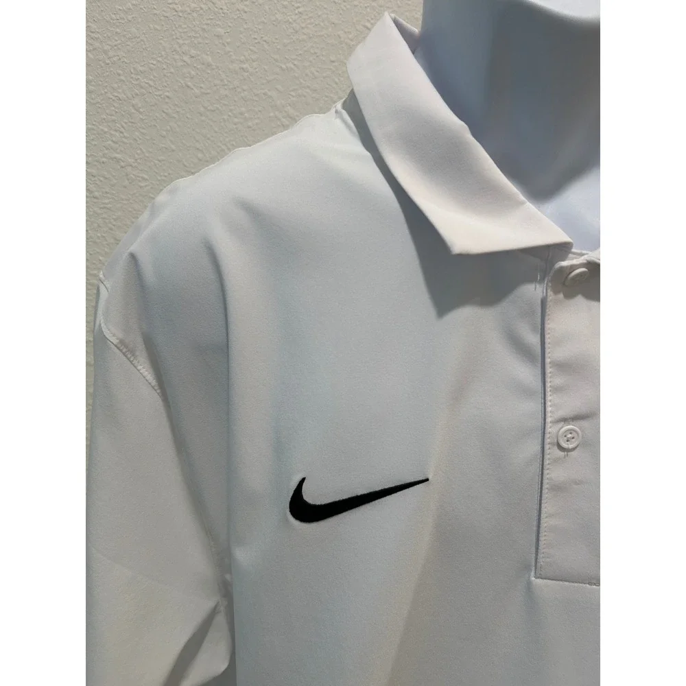 Nike Mens Dri-FIT Polo Shirt White Short Sleeve 3XL Traditional Collar Casual